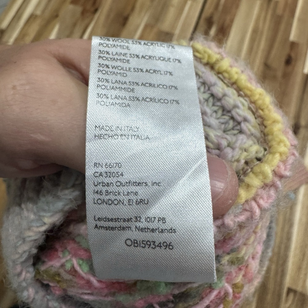 Anthropolgie Textured Cardigan Sweater Womens S Colorful Granny Wool Blend Knit - Picture 7 of 7